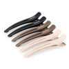 Picture of AIMIKE 6pcs Professional Hair Clips for Styling Sectioning, Non Slip Duck Billed with Silicone Band For Hairdresser, Women, Men For Salon and Home Hair Cutting - Brown & Apricot & Black