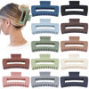 Picture of Sisiaipu Hair Clip - Claw, 4.1 Inch Extra Large for Thick, Long, Curly Hair, 12 Pcs, 12 Rubber Paint and Plastic Materials, Non-Slip Design, Women and Girls Hair Accessories - Multicolor