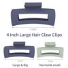 Picture of Sisiaipu Hair Clip - Claw, 4.1 Inch Extra Large for Thick, Long, Curly Hair, 12 Pcs, 12 Rubber Paint and Plastic Materials, Non-Slip Design, Women and Girls Hair Accessories - Multicolor