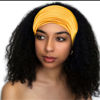 Picture of GILI 2 Pack Wide Headbands for Women Boho African Knotted Non Slip Fashion Hair Bands Yoga Running Sports Workout Gym Head Wraps Elastic Soft Cotton Cloth Turbans Bandana for Girls(Yellow,Navy)