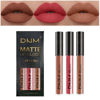 Picture of 3Pcs Nude Brown Pink Dark Maroon Matte Liquid Lipstick Makeup Sets for Dark Skin Black Women DNM Permanent Lip Stain Set Long Lasting Lipstick 24 Hours Waterproof labiales mate 24 horas originales 09