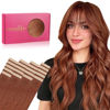 Picture of WENNALIFE Tape in Hair Extensions Human Hair, 20pcs 50g 14 inch Dark Auburn Copper Remy Hair Extensions Straight Human Hair Tape in Extensions Skin Weft Tape Extensions Human Hair