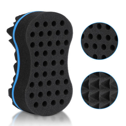 Picture of Hair Sponge for Curls, Small Holes Hair Sponges for Men Curls, Curling Sponge for Men Double-sided, Hair Sponges for Natural Hair Women, Twist Brush, Hair Twist Tool 1Pcs