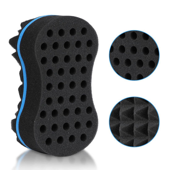 Picture of Hair Sponge for Curls, Small Holes Hair Sponges for Men Curls, Curling Sponge for Men Double-sided, Hair Sponges for Natural Hair Women, Twist Brush, Hair Twist Tool 1Pcs