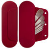 Picture of AGIKET Silicone Makeup Brush Holder Travel Cosmetic Bag：Soft Portable Cosmetic Face Brushes Holder with Upgrade Anti-Fall Out Magnetic Closure, Large Travel Makeup Brush Case - Red