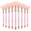 Picture of 9 Pieces Facial Brushes Fan Mask Brushes, Soft Facial Applicator Brushes Tools for Peel Glycolic Mask Makeup for Mud Cream (Pink)