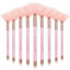 Picture of 9 Pieces Facial Brushes Fan Mask Brushes, Soft Facial Applicator Brushes Tools for Peel Glycolic Mask Makeup for Mud Cream (Pink)