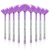 Picture of Maitys 9 Pieces Facial Brushes Fan Mask Brushes, Soft Facial Applicator Brushes Tools for Peel Glycolic Mask Makeup for Mud Cream (Purple, Silver)