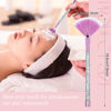 Picture of Maitys 9 Pieces Facial Brushes Fan Mask Brushes, Soft Facial Applicator Brushes Tools for Peel Glycolic Mask Makeup for Mud Cream (Purple, Silver)