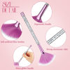 Picture of Maitys 9 Pieces Facial Brushes Fan Mask Brushes, Soft Facial Applicator Brushes Tools for Peel Glycolic Mask Makeup for Mud Cream (Purple, Silver)