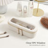 Picture of Aveniee Slim Clear Makeup Brush Bag, Small Cosmetic Brush Holder, Mini Toiletry Bag Travel Case for Women, Thin Make up Bags with Dual Zipper, Cute Travel Essentials Bag Organize - White