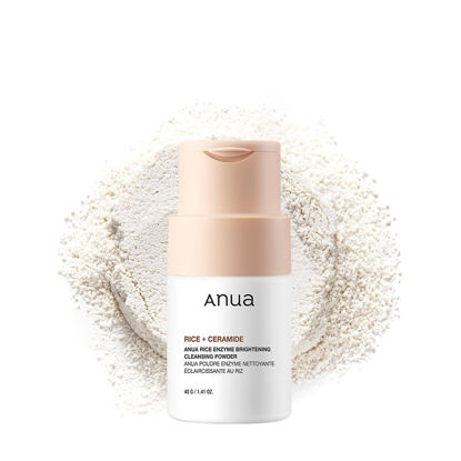 Picture of ANUA RICE ENZYME BRIGHTENING CLEANSING POWDER, Rice Mask, Ceramide, Gentle Face Wash for Brightening, Radiant Skin, Facial Cleanser for Dry Skin, Korean Skincare, Fragrance Free, 40g/1.41fl.oz.
