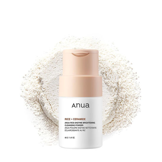 Picture of ANUA RICE ENZYME BRIGHTENING CLEANSING POWDER, Rice Mask, Ceramide, Gentle Face Wash for Brightening, Radiant Skin, Facial Cleanser for Dry Skin, Korean Skincare, Fragrance Free, 40g/1.41fl.oz.