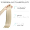 Picture of DOORES Seamless Clip in Human Hair Extensions, Platinum Blonde 24 Inch 7pcs 160g, Clip in Hair Extensions Straight Hair Extensions Thin Weft Natural Thick Hair Invisi Edge Hair Extensions
