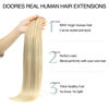 Picture of DOORES Human Hair Clip in Extensions, Ash Blonde to Golden Blonde and Platinum Blonde 22 Inch 7pcs 110g, Invisi Edge Hair Extensions Seamless Clip in Hair Extensions Clip in Real Human Hair Straight