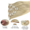 Picture of DOORES Human Hair Clip in Extensions, Ash Blonde to Golden Blonde and Platinum Blonde 22 Inch 7pcs 110g, Invisi Edge Hair Extensions Seamless Clip in Hair Extensions Clip in Real Human Hair Straight