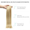 Picture of DOORES Human Hair Extensions Seamless Clip in, Dark Blonde Highlighted Bleach Blonde 24 Inch 160g 7pcs, Invisi Edge Hair Extensions Human Hair Extensions Straight Remy Hair Thin Weft Hair Extensions