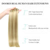 Picture of DOORES Seamless Clip in Hair Extensions, Light Blonde Highlighted Golden Blonde 24 Inch 160g 7pcs, Clip in Hair Extensions Real Human Hair Straight Remy Hair Thick Hair Invisi Edge Hair Extensions