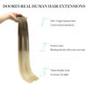 Picture of DOORES Seamless Clip in Hair Extensions, Ash Brown to Platinum Blonde 18 Inch 130g 7pcs, Human Hair Extensions Remy Natural Hair Seamless Weft Thick Hair Invisi Edge Hair Extensions