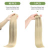 Picture of DOORES Hair Extensions Clip in Human Hair, 10pcs 160g 18 Inch Balayage Ash Blonde to Golden Blonde and Platinum Blonde Clip in Hair Extensions Straight Natural