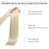 Picture of DOORES Clip in Hair Extensions Human Hair, Platinum Blonde Virgin Human Hair Clip in Extensions, Invisible Edge Clip in, 130g 7pcs 16 Inch Silky Straight Human Hair Extensions for Women