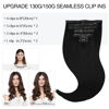 Picture of DOORES Hair Extensions Real Human Hair, Jet Black 160g 7pcs 24 Inch, Hair Extensions Clip in Human Hair Extensions Clip ins Straight Hair Remy Natural Hair Invisi Edge Hair Extensions