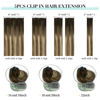Picture of DOORES Clip in Human Hair Extensions, 5pcs 85g Balayage Walnut Brown to Ash Brown and Bleach Blonde 22 Inch Real Human Hair Extensions Clip in Remy Extensions