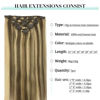 Picture of DOORES Hair Extensions Clip in Human Hair Medium Brown Highlighted Golden Blonde 120g 7pcs 18 Inch Remy Clip in Human Hair Extensions Natural Human Hair Extensions