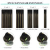 Picture of DOORES Human Hair Extensions Clip in, 85g 5pcs 22 Inch Natural Black to Light Blonde Balayage Clip in Hair Extensions Natural Hair Straight