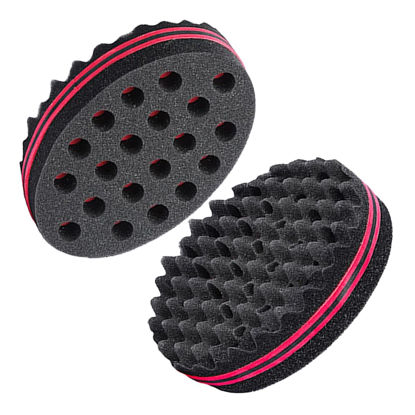 Picture of Magic Twist Sponge for Dreadlocks, Afro Coils, and Curls - Two Sides with Big and Small Holes, Foam Wave Brush for Men, Women, Boys, and Girls with Long or Short Hair by Hair Sponge (1 Piece)