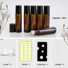 Picture of sungwoo 25 Pack Essential Oil Roller Bottles, 10ml Amber Glass Roller Bottles with Stainless Steel Roller Balls and Caps for Travel, Perfume and Lip Gloss