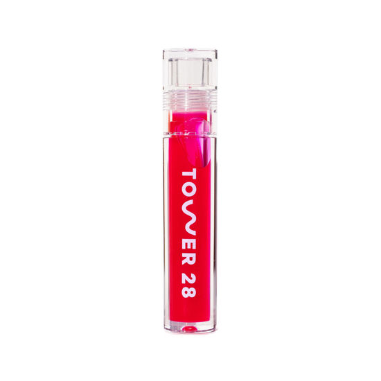 Picture of Tower 28 ShineOn Lip Jelly, XOXO, Non-Sticky, Hydrating Vegan Lip Gloss in Sheer Pink, Moisturizing Apricot and Raspberry Seed Oil, Clean, Cruelty Free