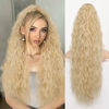 Picture of ORSUNCER Ponytail Extension Claw 30" Curly Pony Tail Clip in Claw Hair Extensions Fluffy Natural Looking Synthetic Hairpiece for Women Blonde Highlight