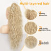 Picture of ORSUNCER Ponytail Extension Claw 30" Curly Pony Tail Clip in Claw Hair Extensions Fluffy Natural Looking Synthetic Hairpiece for Women Blonde Highlight