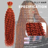 Picture of Human Braiding Hair 100g 16 Inch Deep Water Wave Bulk Human Hair for Braiding No Weft 12A Brazilian Virgin Curly Human Hair Extensions for Boho Braids Wet and Wavy Ginger Human Hair Braiding Hair