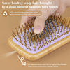 Picture of Bamboo Wooden Paddle Hair Brush-Bamboo Wood Bristles Detangling Hairbrush for Women Men Massaging Scalp Hair Growth