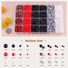 Picture of 9000PCS Flatback Pearls and Rhinestones for Crafting, Red White Black Mixed Size 3-10mm Resin Rhinestones and Half Pearls for Bedazzling, Nail Art and Decoration with Tweezer and Pickup Pencil