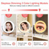 Picture of Rechargeable Wall Mounted Lighted Makeup Vanity Mirror 8 Inch Double Sided 1X 10X Magnifying Bathroom Mirror, 3 Color Lighting, Touch Screen Dimming, Extended Arm 360 Rotation Shaving Light up Mirror