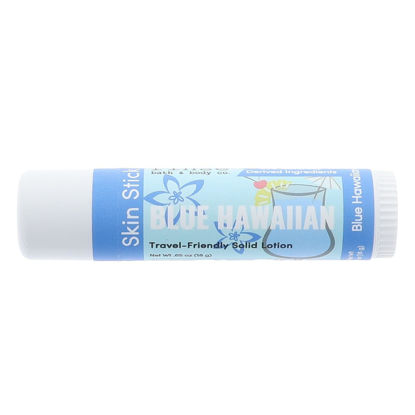 Picture of Rinse Bath & Body Blue Hawaiian Solid Lotion Stick - Natural Lotion Bar w/Shea and Cocoa Butter | Coconut, Cherry, Pineapple and Run Scent | No Mess Travel Lotion w/Beeswax | Handmade |.5oz
