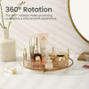 Picture of 360 Rotating Makeup Organizer for Vanity, Large Skincare Perfume Organizers, Bathroom Counter Make Up Organizers and Storage, Clear Cosmetics Lipstick Spinning Organizer(1 Tier，Gold)