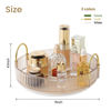 Picture of 360 Rotating Makeup Organizer for Vanity, Large Skincare Perfume Organizers, Bathroom Counter Make Up Organizers and Storage, Clear Cosmetics Lipstick Spinning Organizer(1 Tier，Gold)