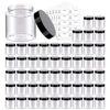 Picture of 50 Pack 4 OZ Plastic Jars Round Clear Cosmetic Container with Black Lids, Eternal Moment Slime Jars for Lotion, Cream, Ointments, Makeup, Eye shadow, Rhinestone, Samples, Pot, Travel Storage