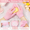 Picture of Anezus Exfoliating Shower Bath Gloves Back Scrubber Set for Body, Face, Shower, Bath, Scrub and Exfoliator (Pink)