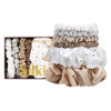 Picture of SILKIE x6 Set 100% Pure Mulberry Silk Christmas Special Light Neutral Skinny Scrunchies Travel Pouch Everyday Hair Ties Elastics Hair Care Ponytail Holder No Damage (Frost)