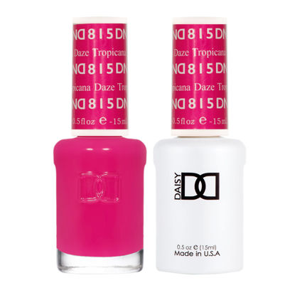 Picture of DND Gel Polish Set, Pink Collection, UV/LED Gel Polish and Air Dry Nail Lacquer, Matching Chip-Free Polish Duo, 815 Tropicana Daze, 0.5 Fl Oz