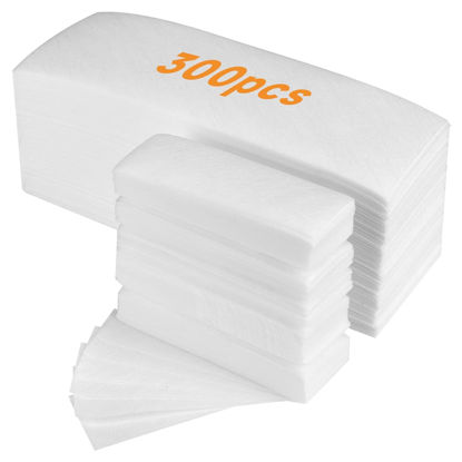 Picture of FEBABACI 300 Pcs Non Woven Wax Strips,Body and Facial Wax Strips for hair removal,Professional waxing strips without wax(2.8''x 7.9'' and 1.4''x 3.9'')