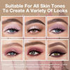 Picture of Kaely 6 Colors Mini Eyeshadow Makeup Palette, Mauve Eyeshadow Light Nude Pink Champagne Rose Orchid Wine Red Dark Plum Glitter Shimmer Cute Korean Eyeshadow Palette Built in Mirror Travel Size 04