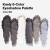 Picture of Kaely 6 Colors Mini Eyeshadow Makeup Palette for Women Smoky Eyes, Black Smoky Gray Grey White Silver Taupe Glitter Shimmer Eye Shadow Palette Long Lasting Pigmented Built in Mirror Travel Size 02