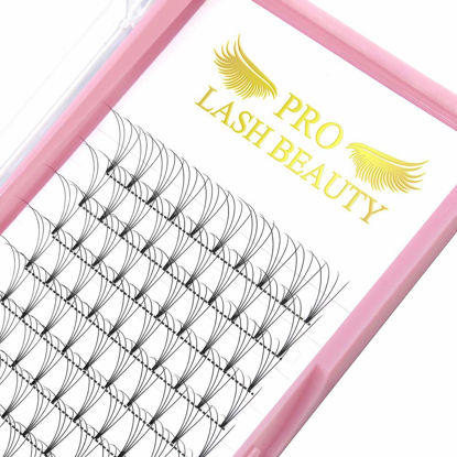 Picture of Premade Volume Eyelash Extensions 4D-D-0.07-16 Short Stem Premade Fans Eyelash Extensions 9 to 20 mm Volume Lash Extensions .07 .10 Pre made Lash Fans C D Curl (4D-D-0.07,16mm)