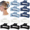 Picture of Sisiaipu 12 Pcs Medium Hair Clips, 3.5 Inch Square Claw Clips for Thick and Thin Hair - Blue